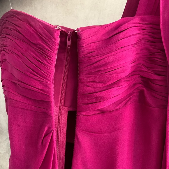 Marchesa Notte Silk One-Shoulder Grecian Gown - Picture 6 of 14